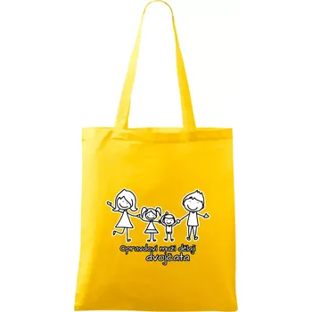 Nákupní taška Opravdoví muži dělají dvojčata - holka kluk - Taška bavlněná - 42 x 38 cm ( Žlutá )