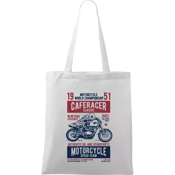 Nákupní taška Caferacer Classic Race - Taška bavlněná - 42 x 38 cm ( Bílá )