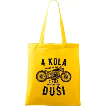4 kola vs 2 kola - Taška bavlněná - 42 x 38 cm ( Žlutá )