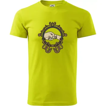 Táta a syn pěsti - Klasické pánské triko vyšší gramáže - XS ( Limetková )