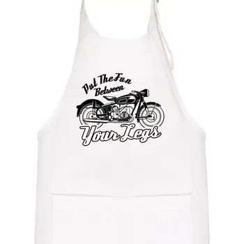 Kuchyňská zástěra Put The Fun Between Your Legs Moto - Dětská zástěra na vaření - Univerzální velikost ( Bílá )