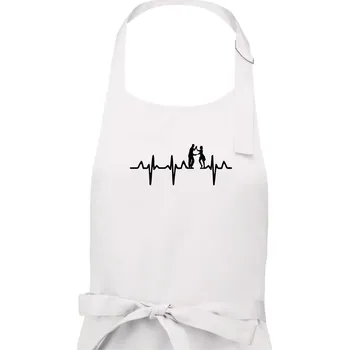 Kuchyňská zástěra EKG salsa tanečníci - Pánská zástěra na vaření - Univerzální velikost ( Bílá )