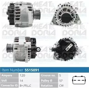 Alternátor MEAT & DORIA Alternátor MAD 5515091 + DOPRAVA ZDARMA!