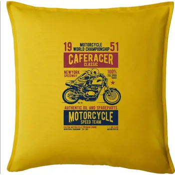Polštář Caferacer Classic Race - Polštář 50x50 - 50x50 - Pouze potah ( Žlutá )