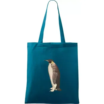 Tučňák kreslený vodovými barvami - Taška bavlněná - 42 x 38 cm ( Petrolejová )