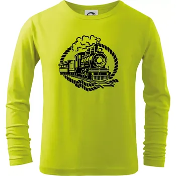 Lokomotiva lano - Triko dětské Long Sleeve - 158 cm/12 let ( Limetková )