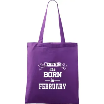 Legends are born in February - Taška bavlněná - 42 x 38 cm ( Fialová )