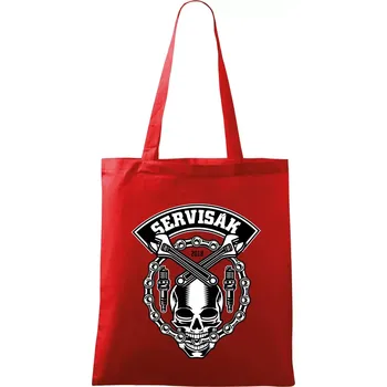 Lebka servisák - Taška bavlněná - 42 x 38 cm ( Červená )