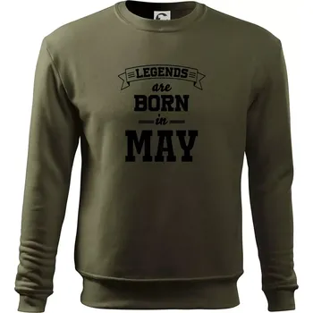 Chlapecké tričko Legends are born in May - Mikina Essential dětská - 146 cm/10 let ( Military )