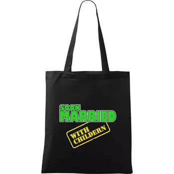 Nákupní taška Soon married with childern - Taška bavlněná - 42 x 38 cm ( Černá )