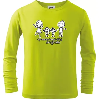 Chlapecké oblečení Opravdoví muži dělají dvojčata - kluk kluk - Triko dětské Long Sleeve - 104-110cm / 3-4 roky ( Limetková )