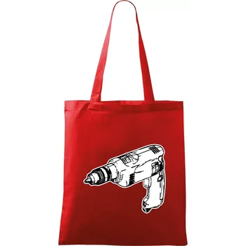 Nákupní taška Vrtačka kreslená - Taška bavlněná - 42 x 38 cm ( Červená )