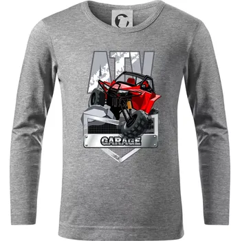 Chlapecké tričko ATV garage - Triko dětské Long Sleeve - 122 cm/6 let ( Tmavě šedý melír )