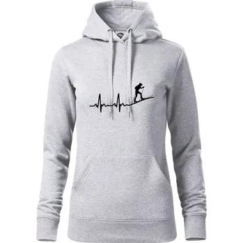 Dámská mikina EKG skialpinismus - Mikina dámská Cape s kapucí - XS ( Světlešedý Melír )