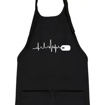 Kuchyňská zástěra EKG myš - Dětská zástěra na vaření - Univerzální velikost ( Černá )