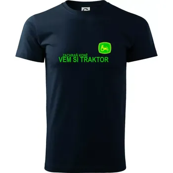 Zachraň koně, vem si traktor! - Triko extra velké (5-8XL) - 7XL ( Námořní modrá (velmi tmavá - téměř černá) )