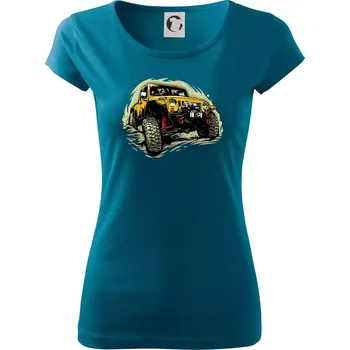 Dámské tričko Žlutý offroad s navijákem - Dámské triko Pure - L ( Petrolejová )