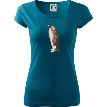 Dámské tričko Tučňák kreslený vodovými barvami - Dámské triko Pure - 3XL ( Petrolejová )