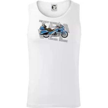 Cestovní motorka Amerika modrá - Tílko pánské Core - XL ( Bílá )