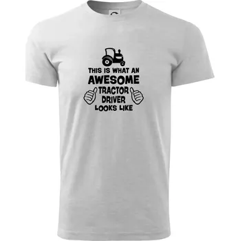 Pánské tričko Užasný řidič je zde! - Triko extra velké (5-8XL) - 6XL ( Světlešedý Melír )