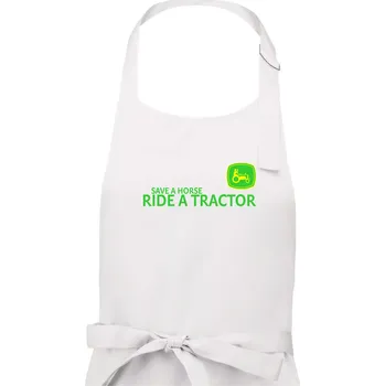 Kuchyňská zástěra Save horse, ride tractor - Dámská zástěra na vaření - Univerzální velikost ( Bílá )