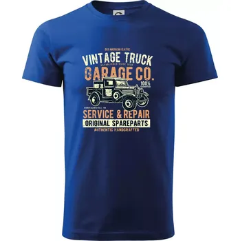 Pánské tričko Vintage Truck - Triko extra velké (5-8XL) - 7XL ( Královská modrá )