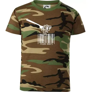 Chlapecké tričko Čárový kód pasta - Dětské maskáčové triko - 104-110cm / 3-4 roky ( Hnědý maskáč )