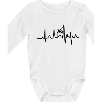 Kojenecký body EKG horolezec - Body kojenecké s dlouhým rukávem - Dlouhý r. do 3 měs ( Bílá )