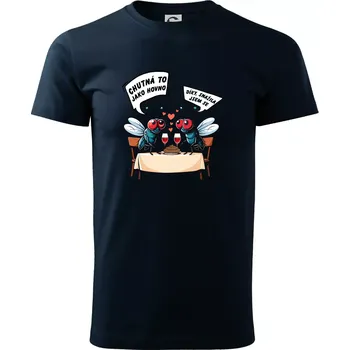 Pánské tričko Mouchy večeře - Triko extra velké (5-8XL) - 7XL ( Námořní modrá (velmi tmavá - téměř černá) )