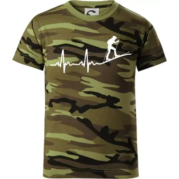 EKG skialpinismus - Dětské maskáčové triko - 146 cm/10 let ( Zelený maskáč )