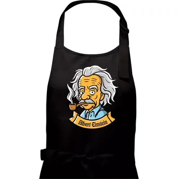 Kuchyňská zástěra Albert s dýmkou - Dámská zástěra na vaření - Univerzální velikost ( Černá )