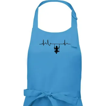 Kuchyňská zástěra EKG houpačka - Pánská zástěra na vaření - Univerzální velikost ( Světlý tyrkys )