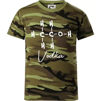 Barová chemie - vodka - Dětské maskáčové triko - 146 cm/10 let ( Zelený maskáč )