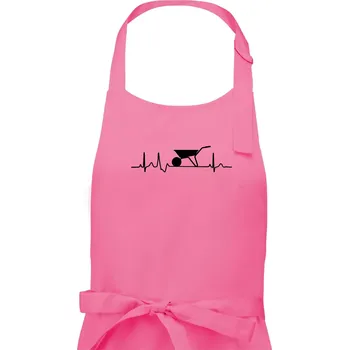 Kuchyňská zástěra EKG kolečko - Dámská zástěra na vaření - Univerzální velikost ( Růžová )