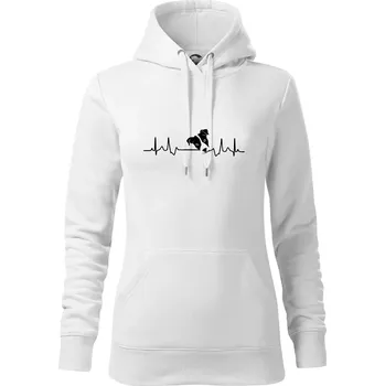 Dámská mikina Jack Russell Terriér Ekg - Mikina dámská Cape s kapucí - S ( Bílá )