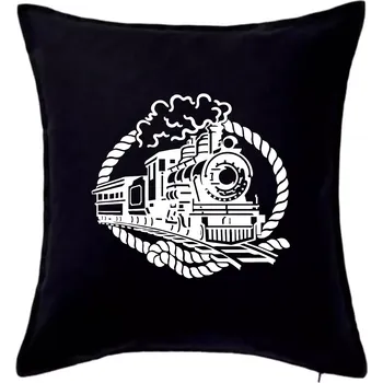 Polštář Lokomotiva lano - Polštář 50x50 - 50x50 - Pouze potah ( Černá )