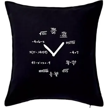 Polštář Matematické hodiny - Polštář 50x50 - 50x50 - Včetně výplně ( Černá )