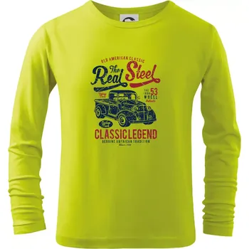 Chlapecké tričko The Real Steel - Triko dětské Long Sleeve - 104-110cm / 3-4 roky ( Limetková )