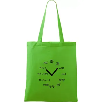Nákupní taška Matematické hodiny - Taška bavlněná - 42 x 38 cm ( Apple Green )