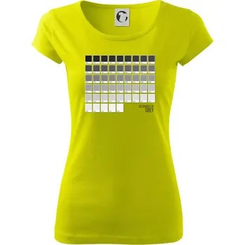 Dámské tričko 50 barevných odstínů šedi - Dámské triko Pure - M ( Limetková )