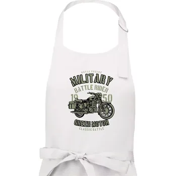 Kuchyňská zástěra Green Military Ride - Pánská zástěra na vaření - Univerzální velikost ( Bílá )