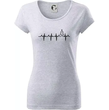 Dámské tričko EKG Vánoční stromek - Dámské triko Pure - XS ( Světlešedý Melír )