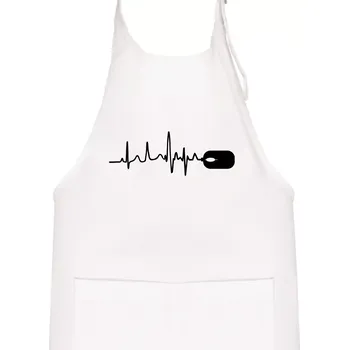 Kuchyňská zástěra EKG myš - Dětská zástěra na vaření - Univerzální velikost ( Bílá )