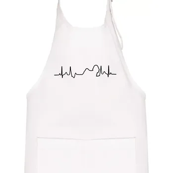 Kuchyňská zástěra Shih-tzu ekg obrys - Dětská zástěra na vaření - Univerzální velikost ( Bílá )