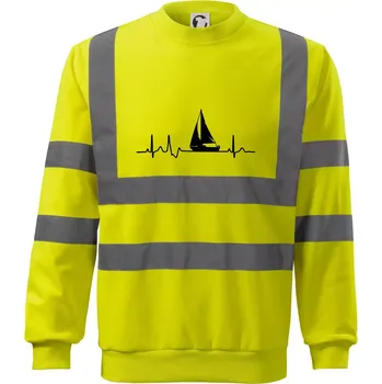 Pánská mikina EKG plachetnice - Reflexní mikina - 3XL ( Neonově žlutá )