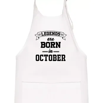 Kuchyňská zástěra Legends are born in October - Dětská zástěra na vaření - Univerzální velikost ( Bílá )