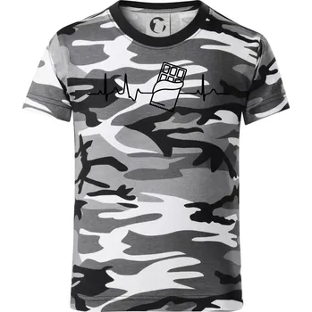 Chlapecké oblečení EKG čokoláda - Dětské maskáčové triko - 146 cm/10 let ( Šedý maskáč )