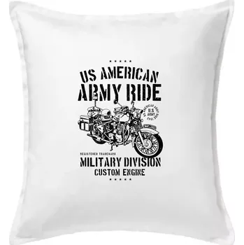 Polštář Army Ride Motorcycle - Polštář 50x50 - 50x50 - Pouze potah ( Bílá )