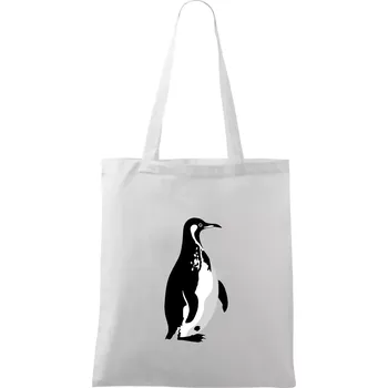 Tučňák černobílý z boku - Taška bavlněná - 42 x 38 cm ( Bílá )