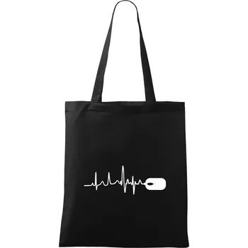 EKG myš - Taška bavlněná - 42 x 38 cm ( Černá )
